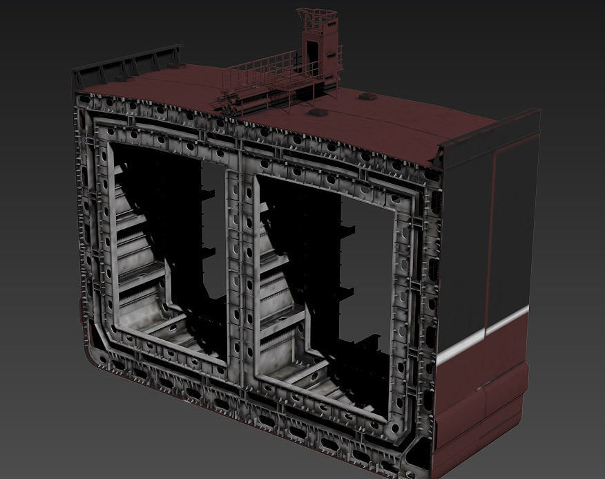 Tanker section Low-poly 3D model_4