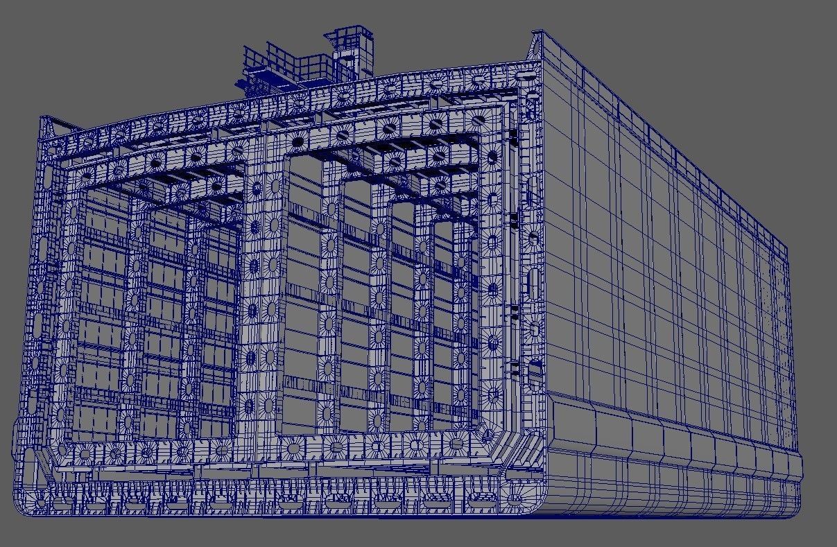 Tanker section Low-poly 3D model_9