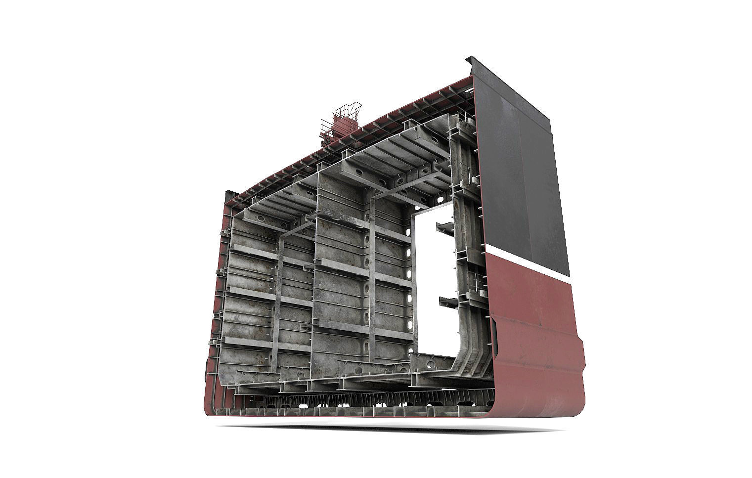 Tanker section Low-poly 3D model_11