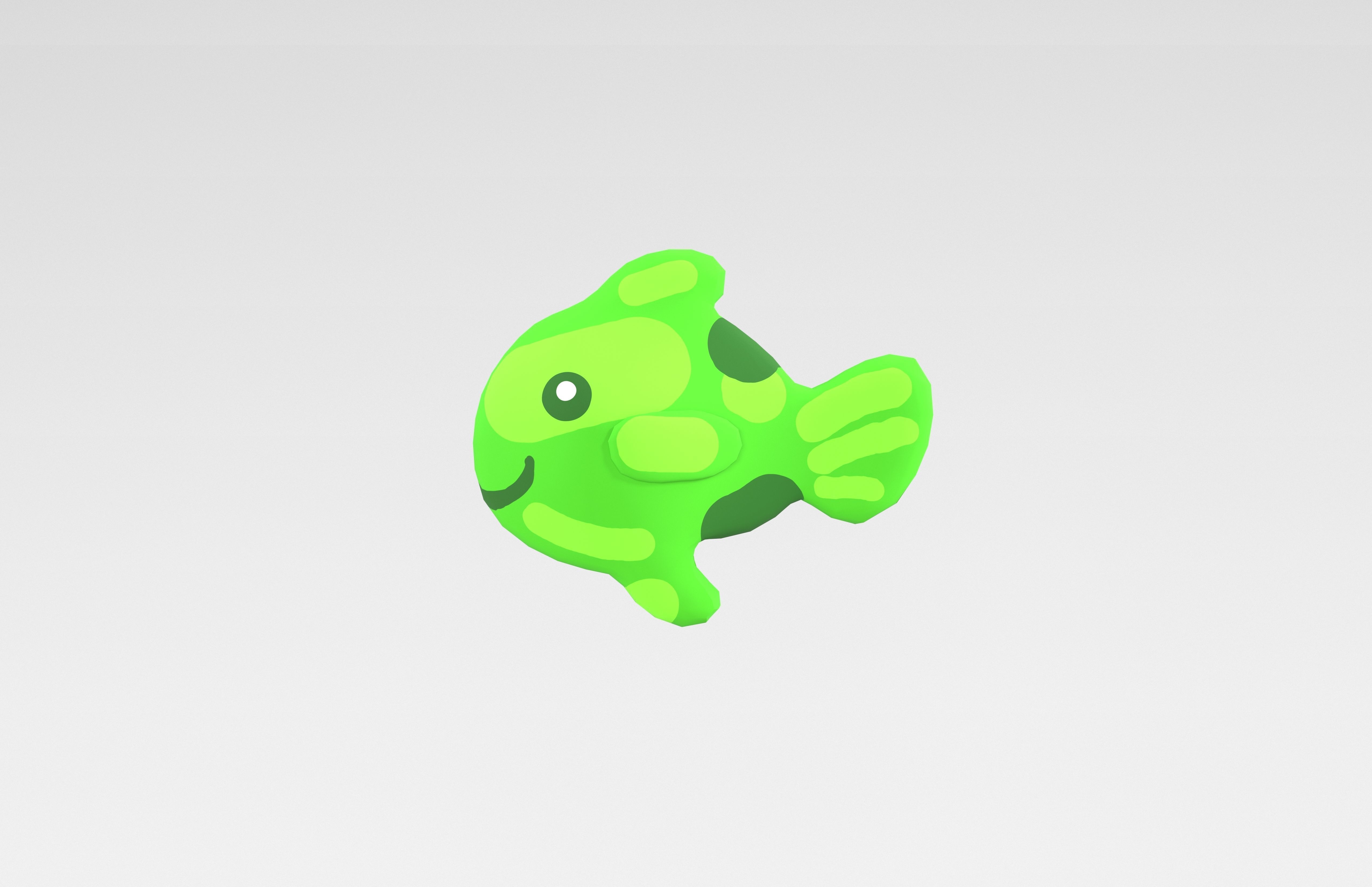 Gummi fish v1 001 Low-poly 3D model_1