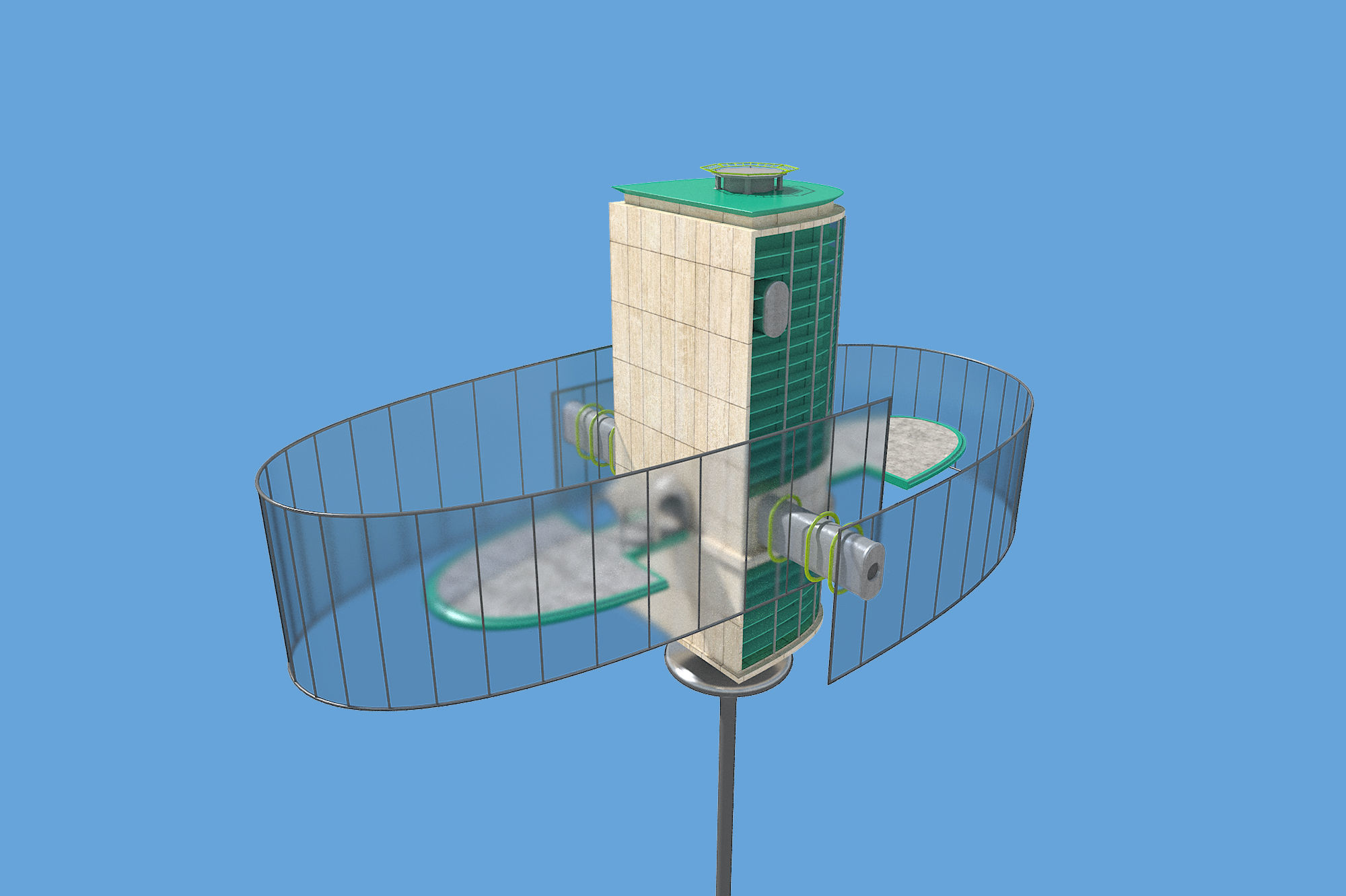 Futuristic Architecture Skyscraper 06 3D model_4