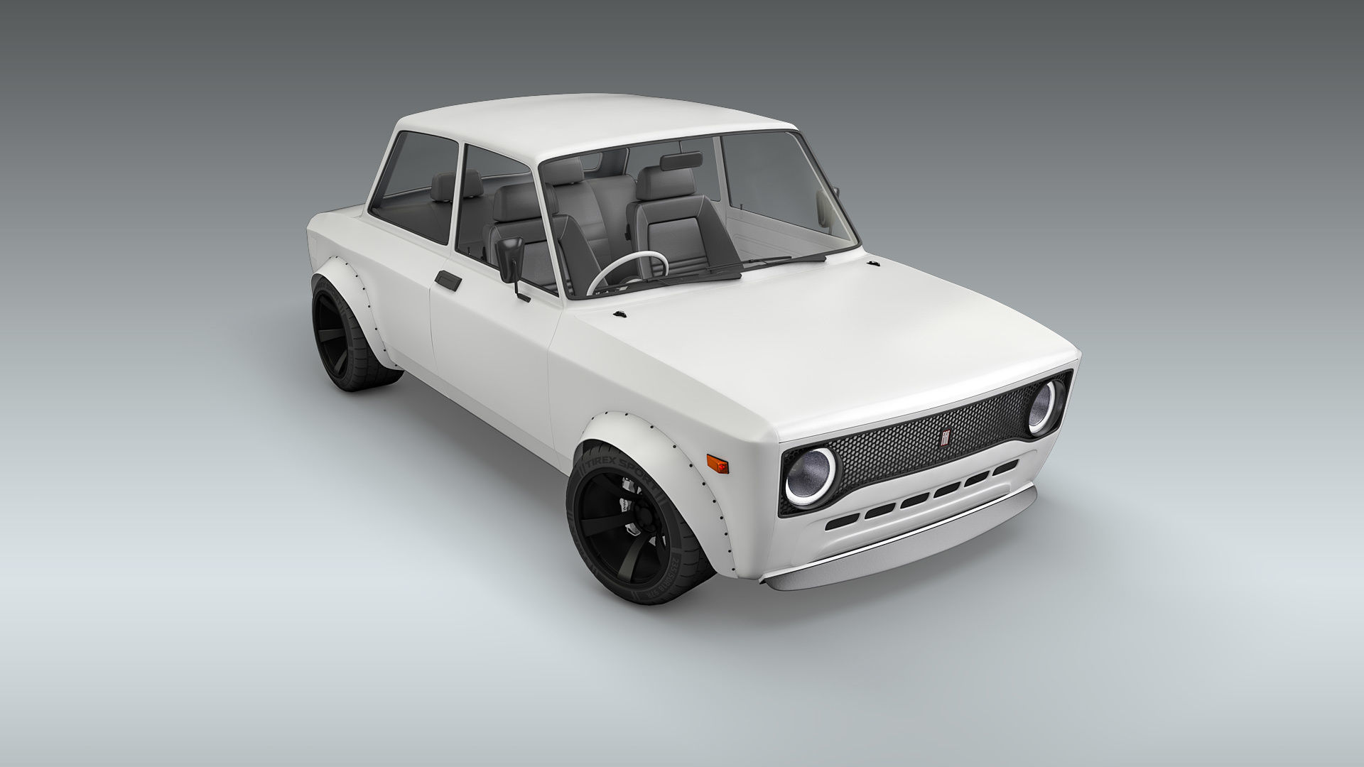 Custom 1973 Fiat 128 Rally 3D model_2