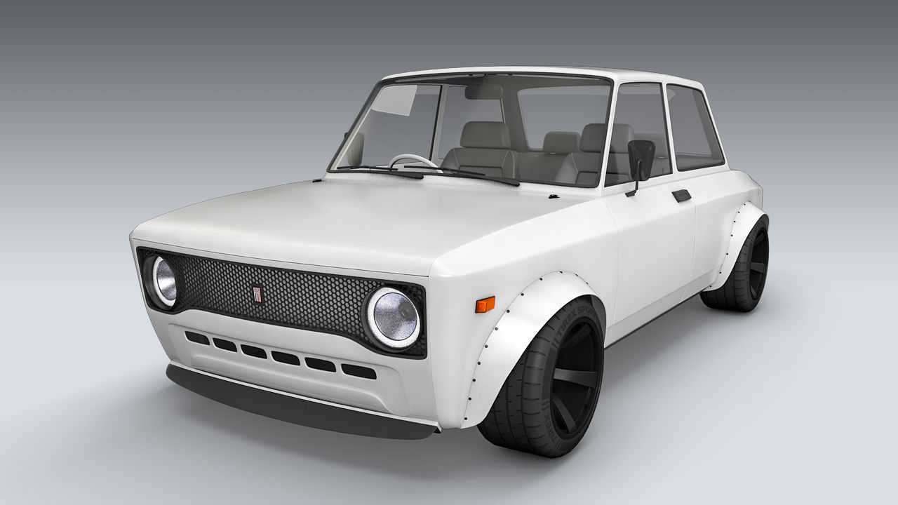 Custom 1973 Fiat 128 Rally 3D model_4