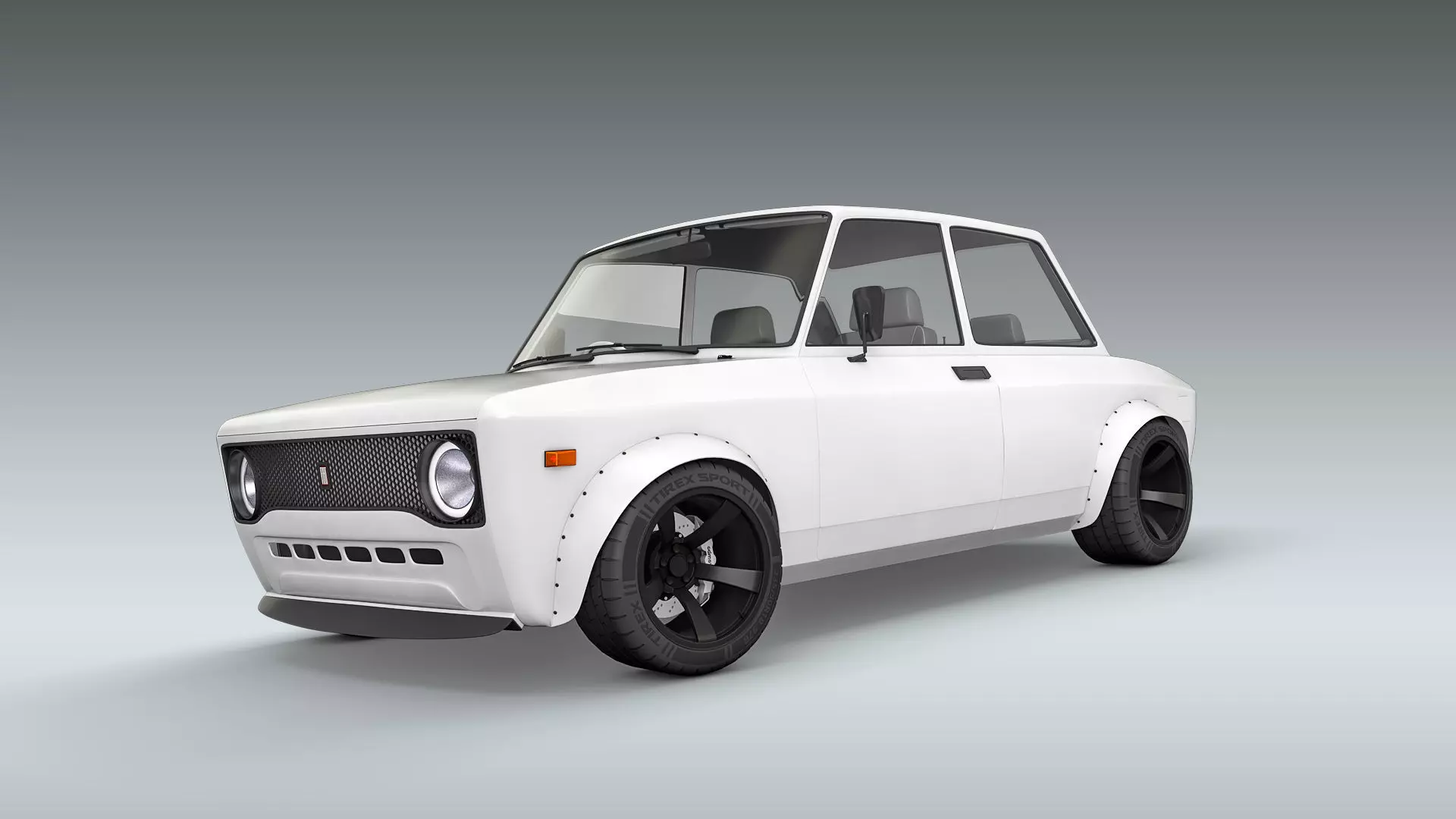Custom 1973 Fiat 128 Rally 3D model_0