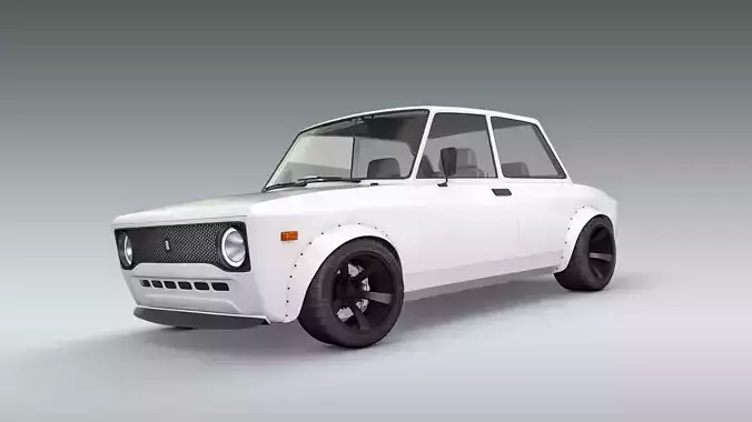 Custom 1973 Fiat 128 Rally 3D model