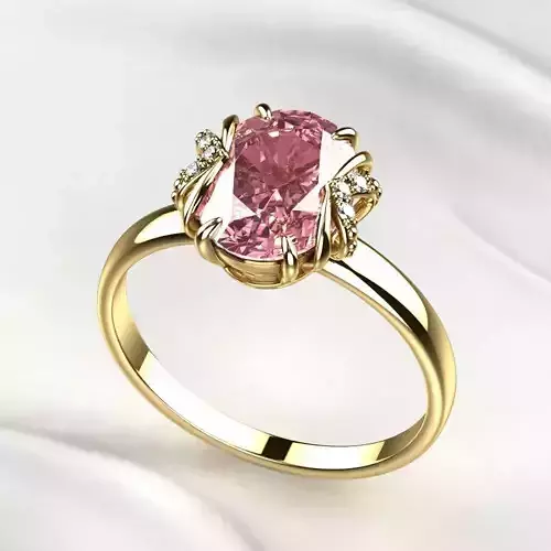 10mm Oval Sapphire Gold Ring 3D print model