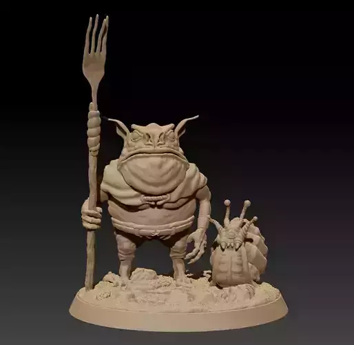 - 3D Printable -A goblin and the snail 3D print model