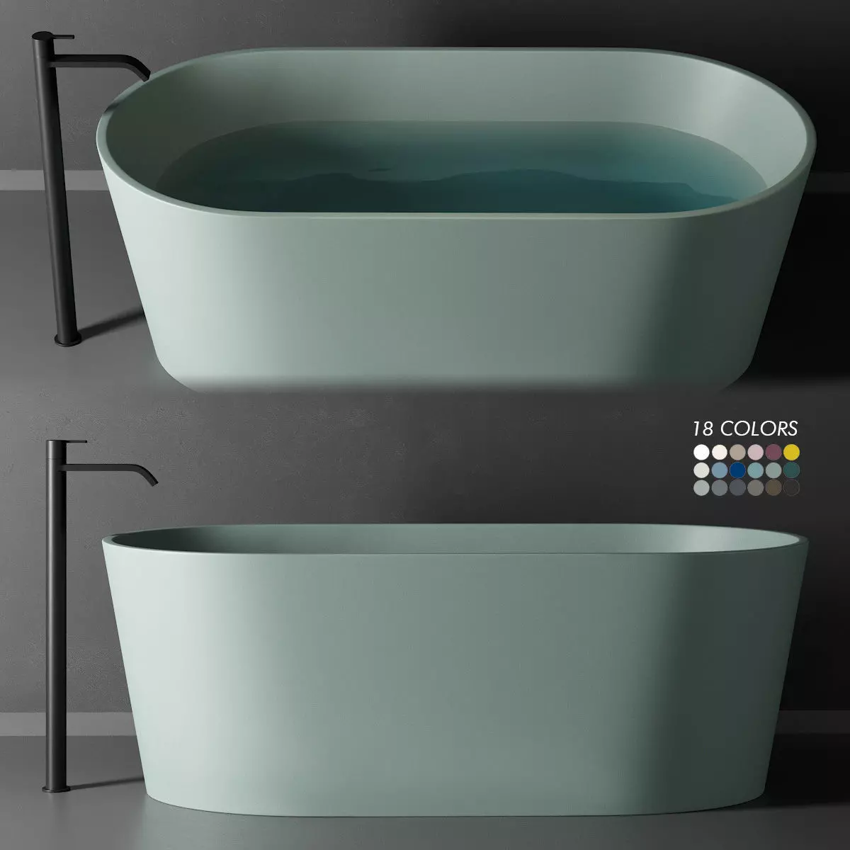 Nic Design Bay Bathtub Low-poly 3D model