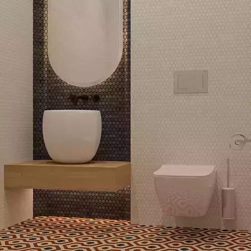 Furniture And Accessories For Wc Low-poly 3D model