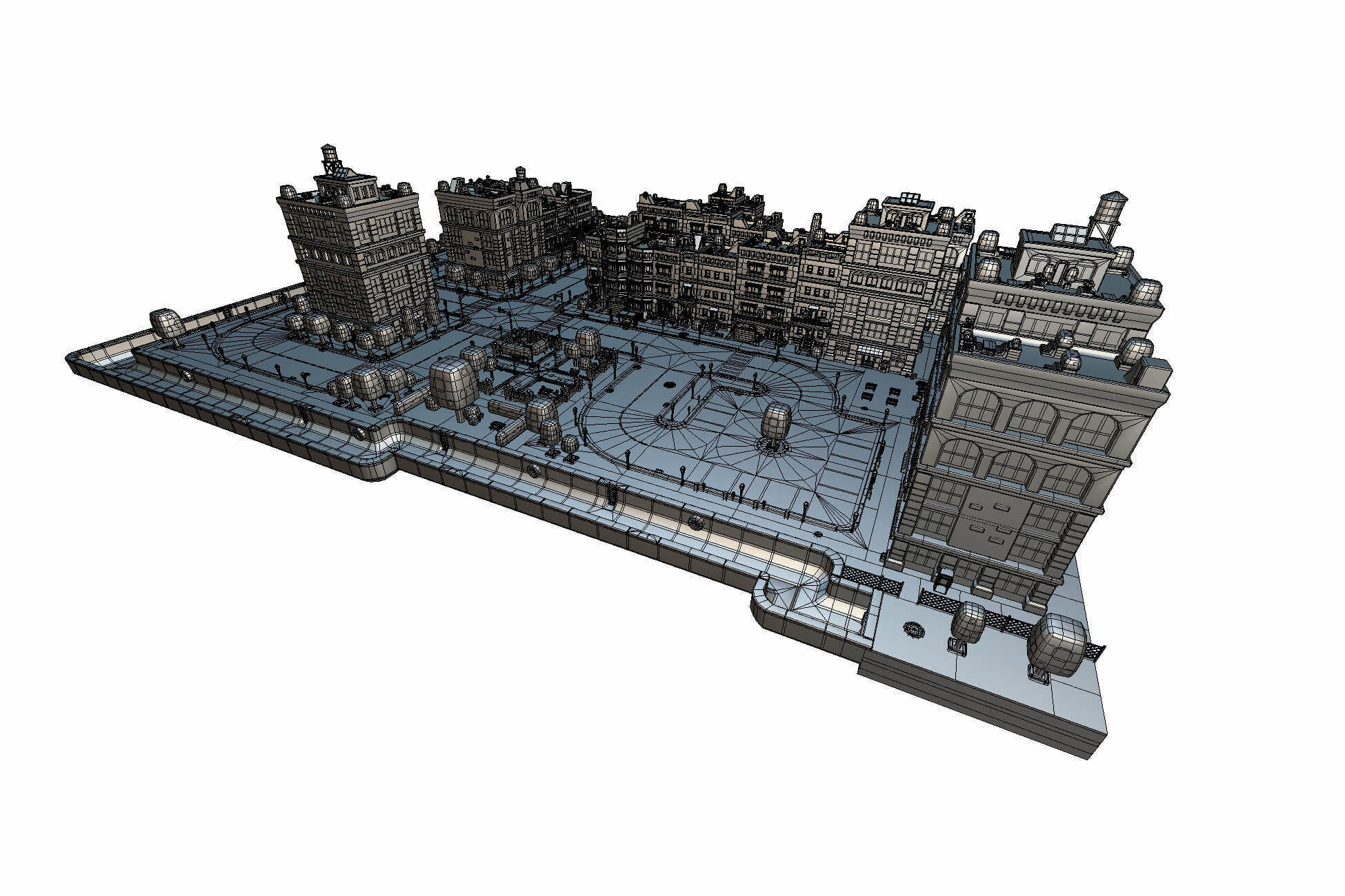 City Set - Proto Series Low-poly 3D model_2