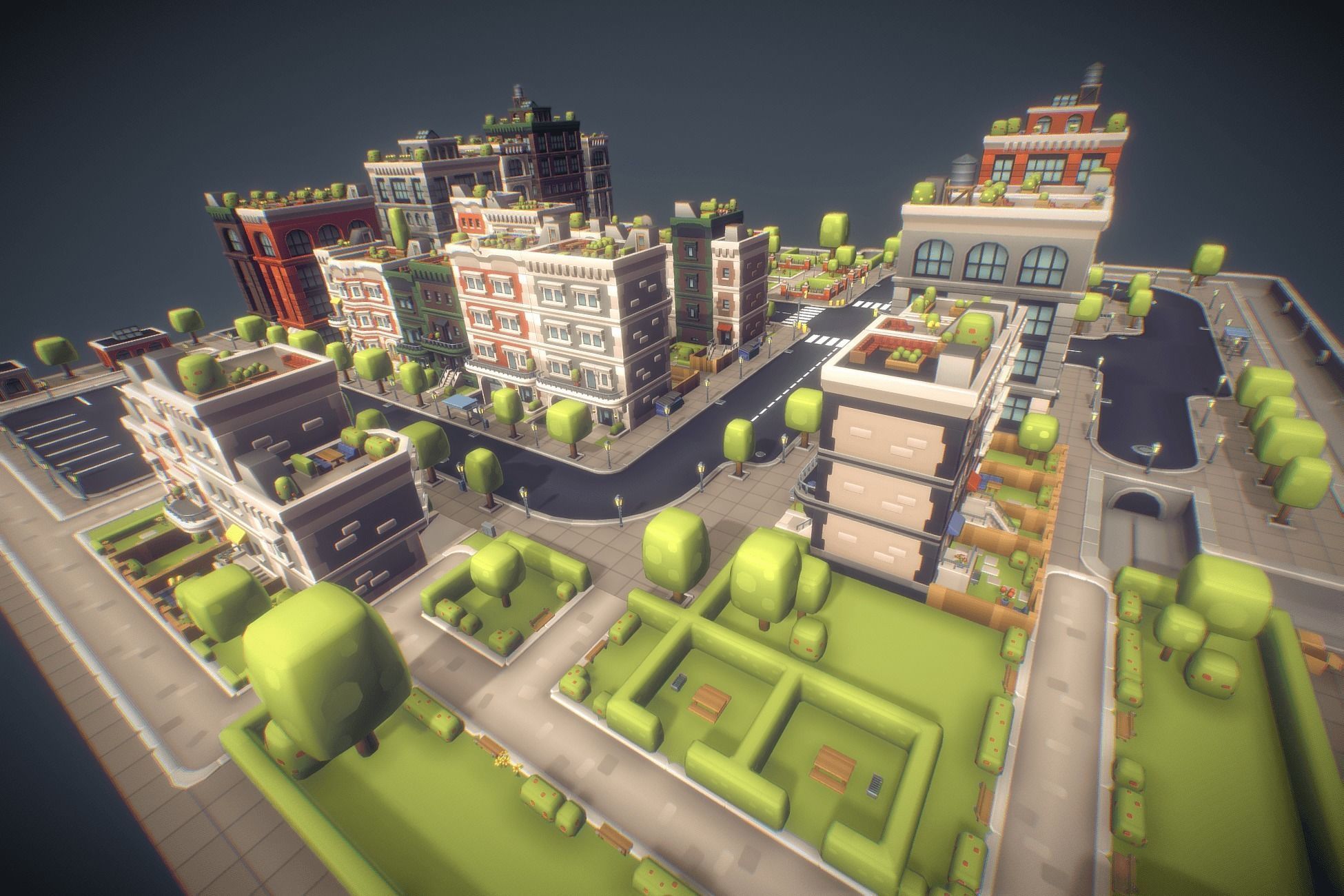 City Set - Proto Series Low-poly 3D model_19