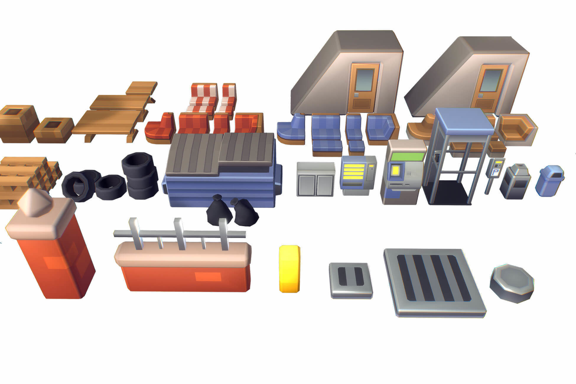 City Set - Proto Series Low-poly 3D model_17