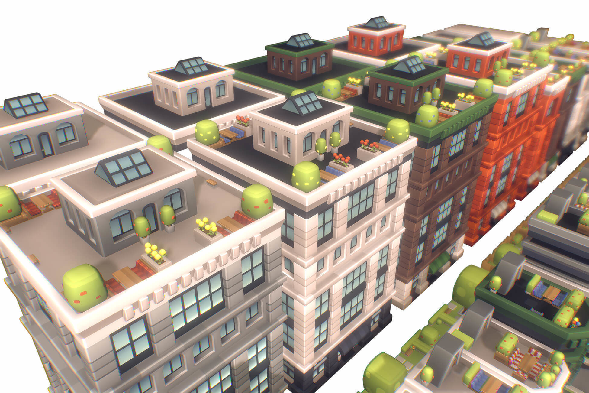 City Set - Proto Series Low-poly 3D model_12