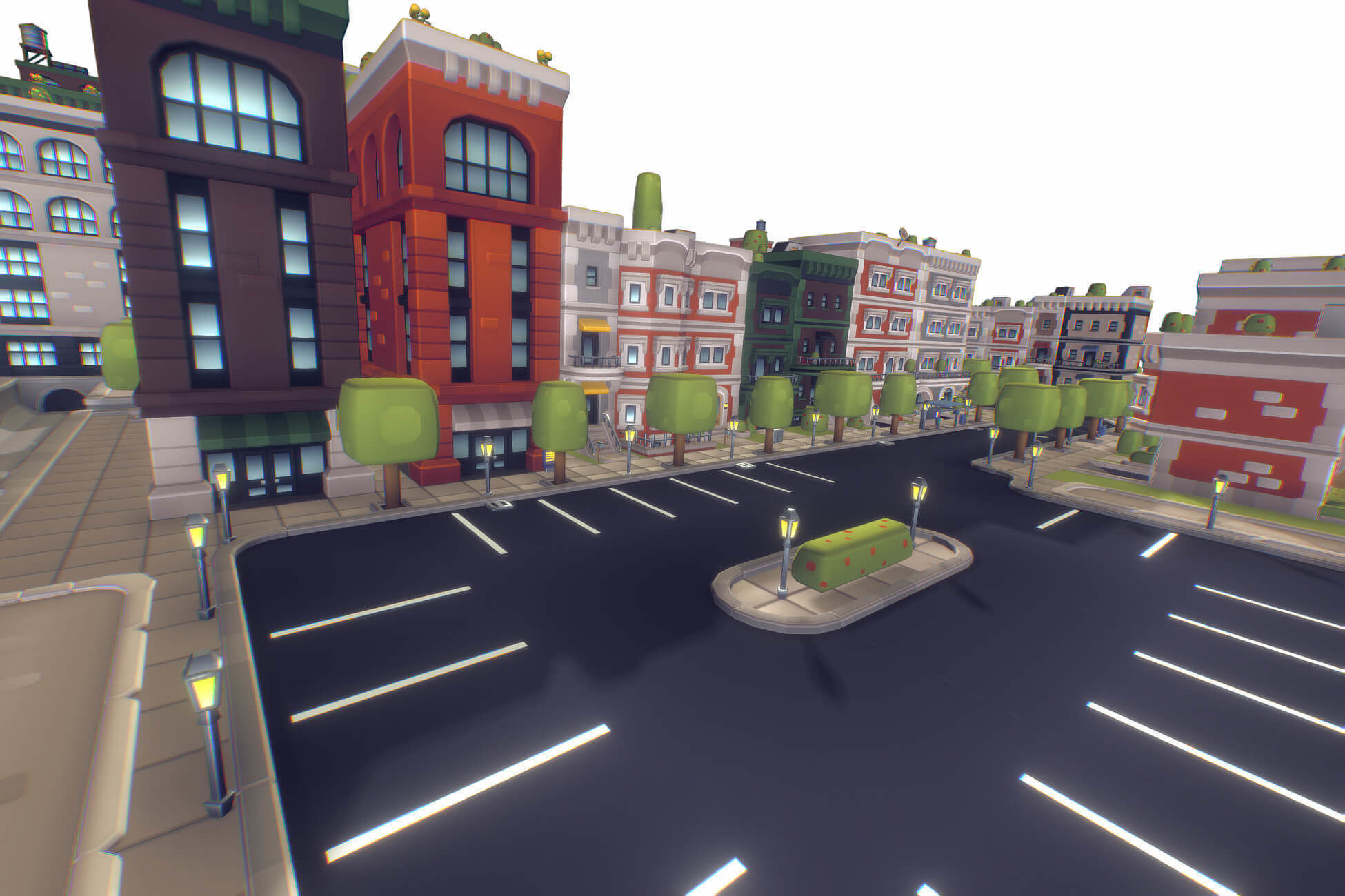 City Set - Proto Series Low-poly 3D model_5