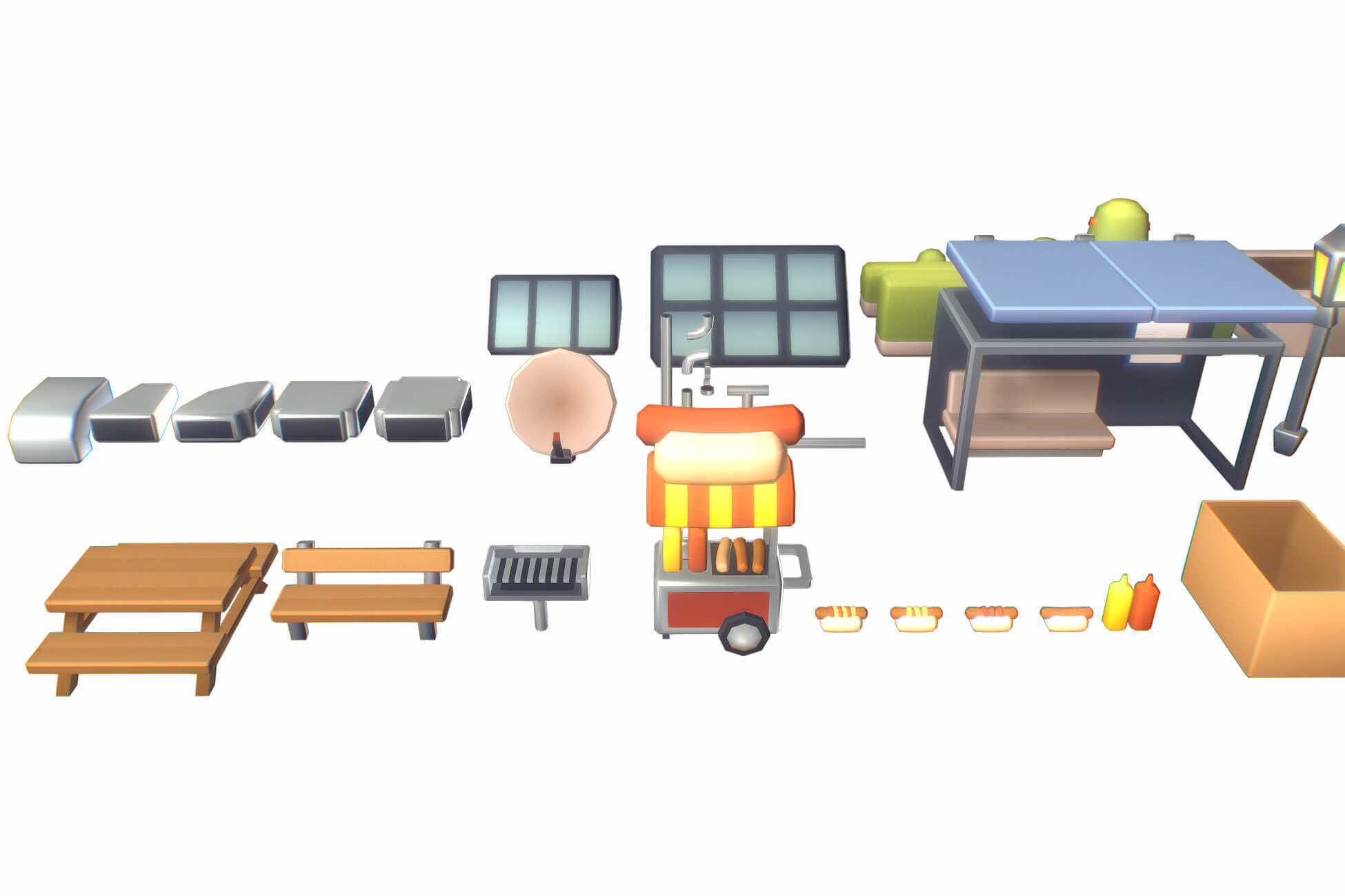 City Set - Proto Series Low-poly 3D model_14