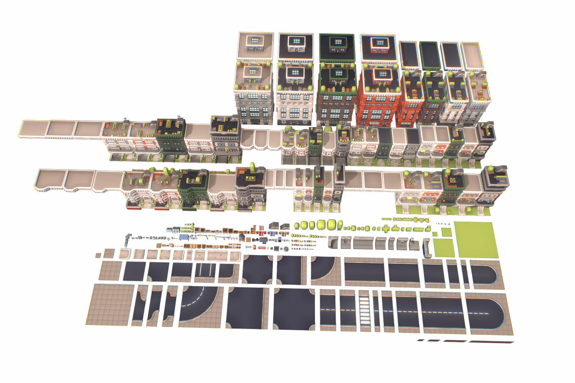 City Set - Proto Series Low-poly 3D model_15