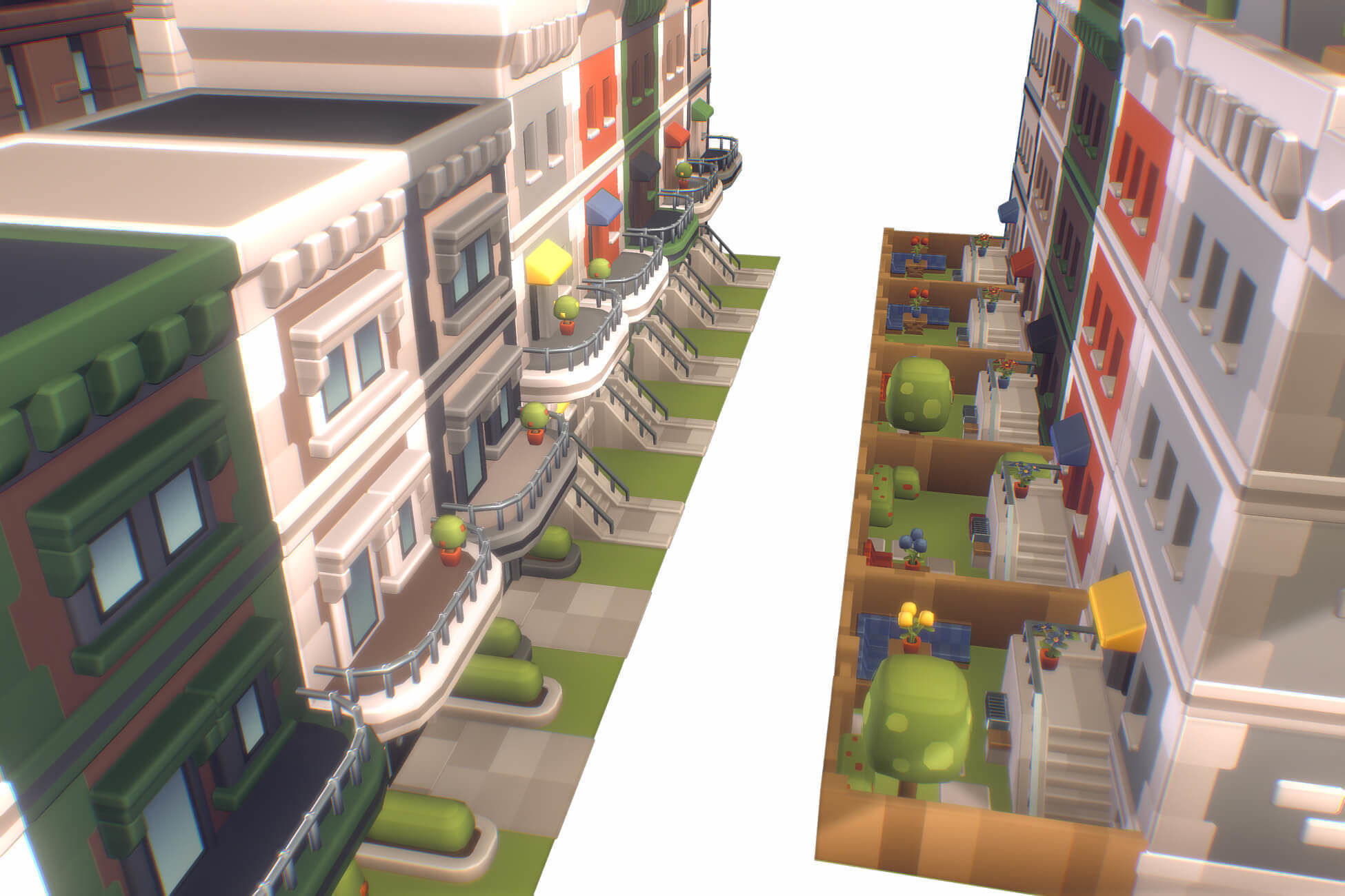 City Set - Proto Series Low-poly 3D model_10