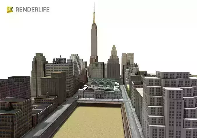 Old Penn station exterior 3D model