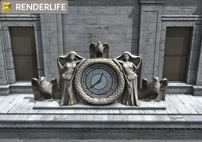 Old Penn station exterior 3D model_3