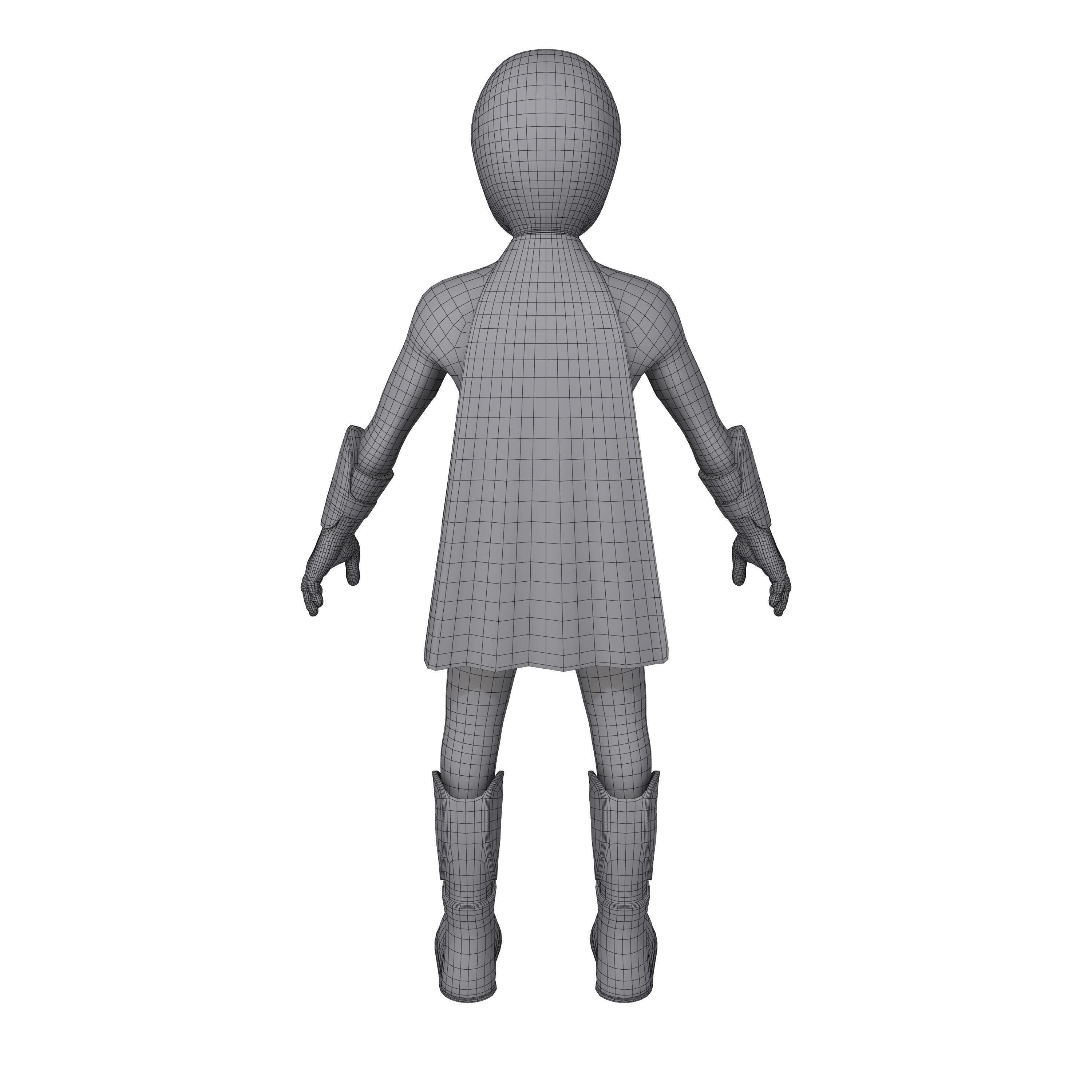 Superhero Cartoon 3D model_6