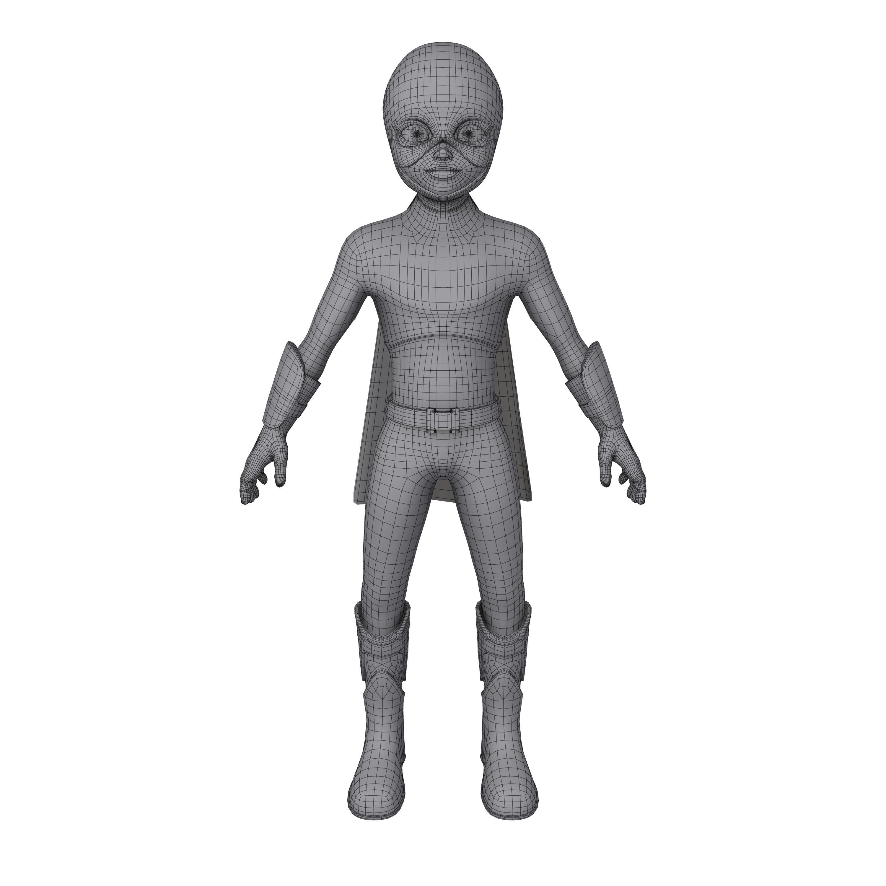 Superhero Cartoon 3D model_4