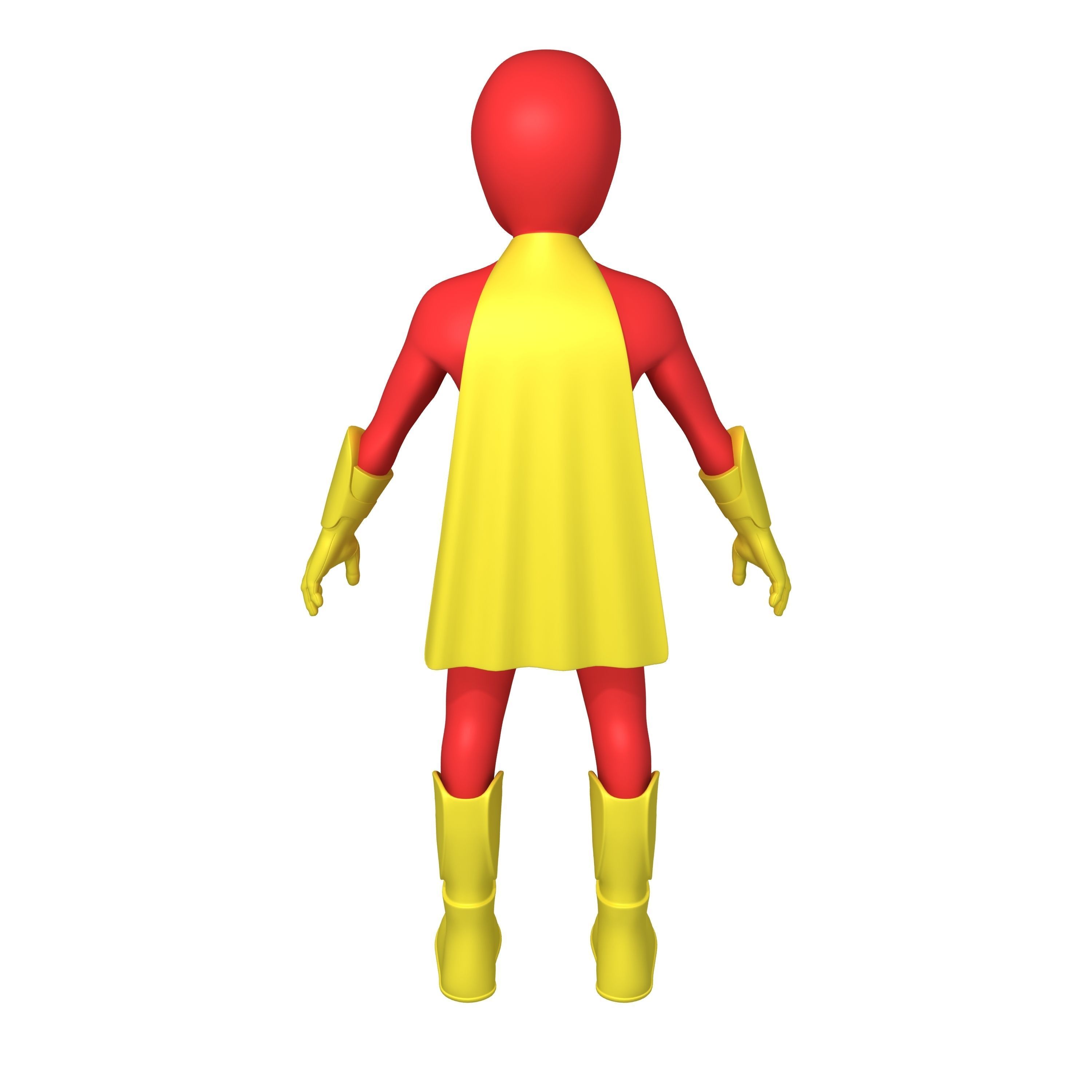 Superhero Cartoon 3D model_3