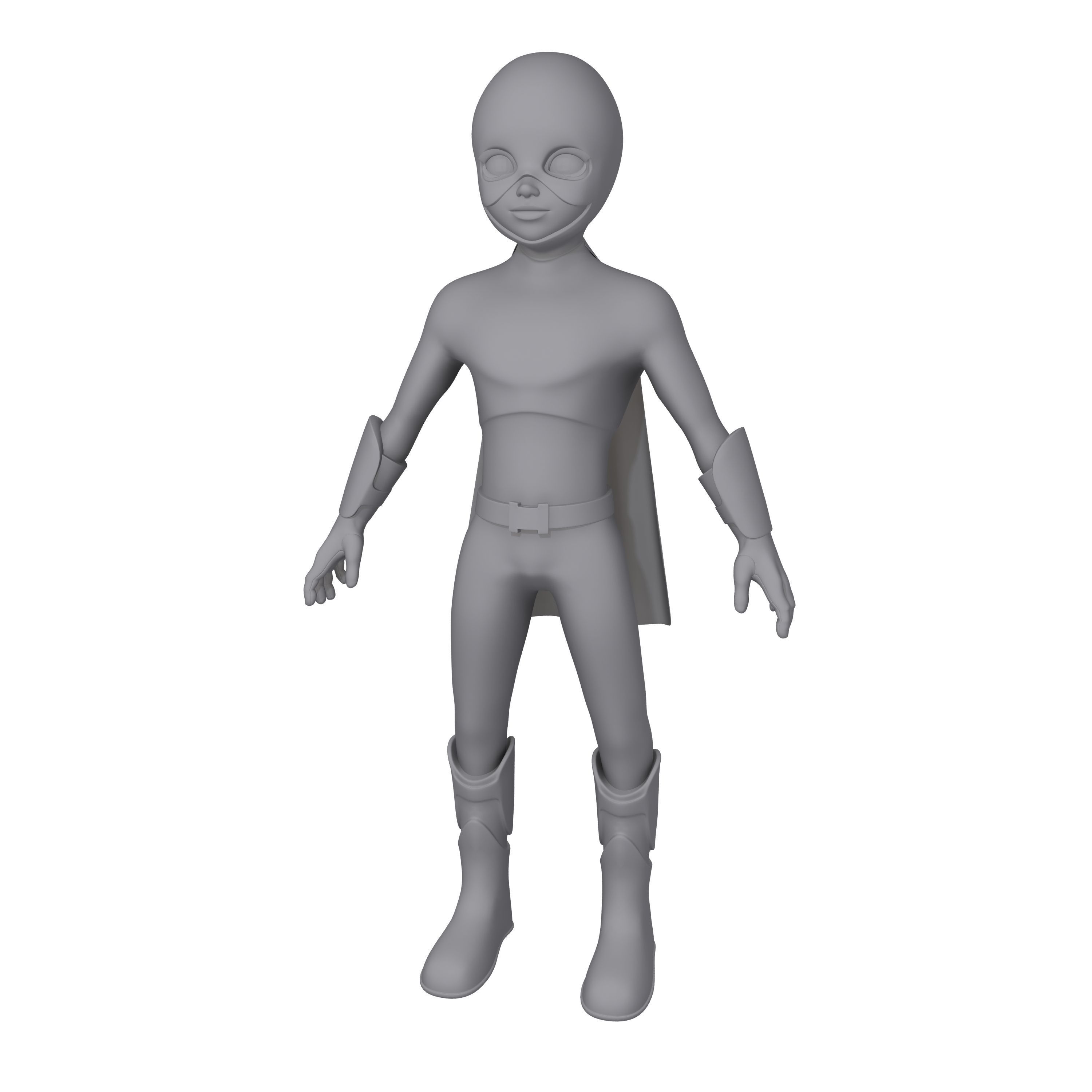 Superhero Cartoon 3D model_11