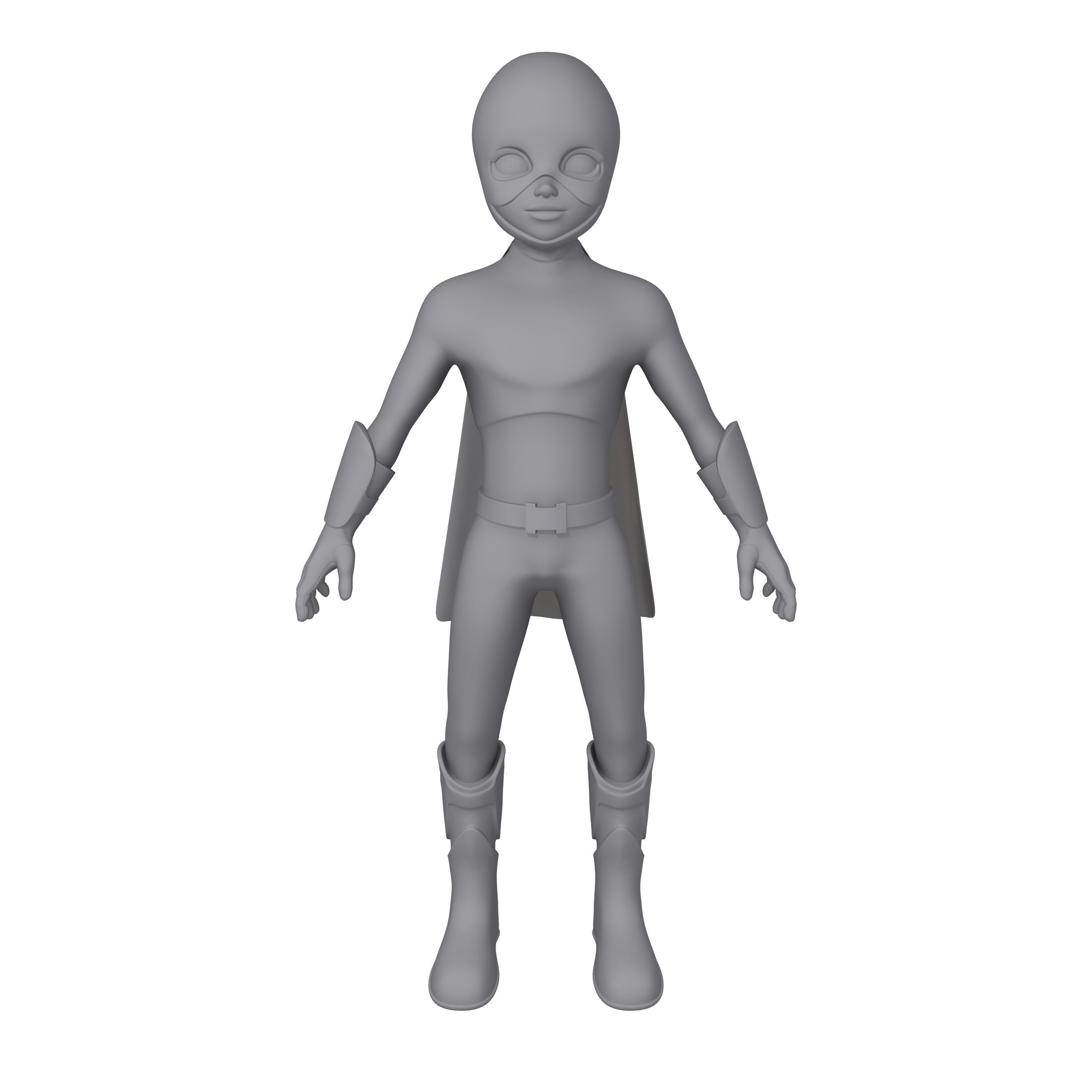 Superhero Cartoon 3D model_8