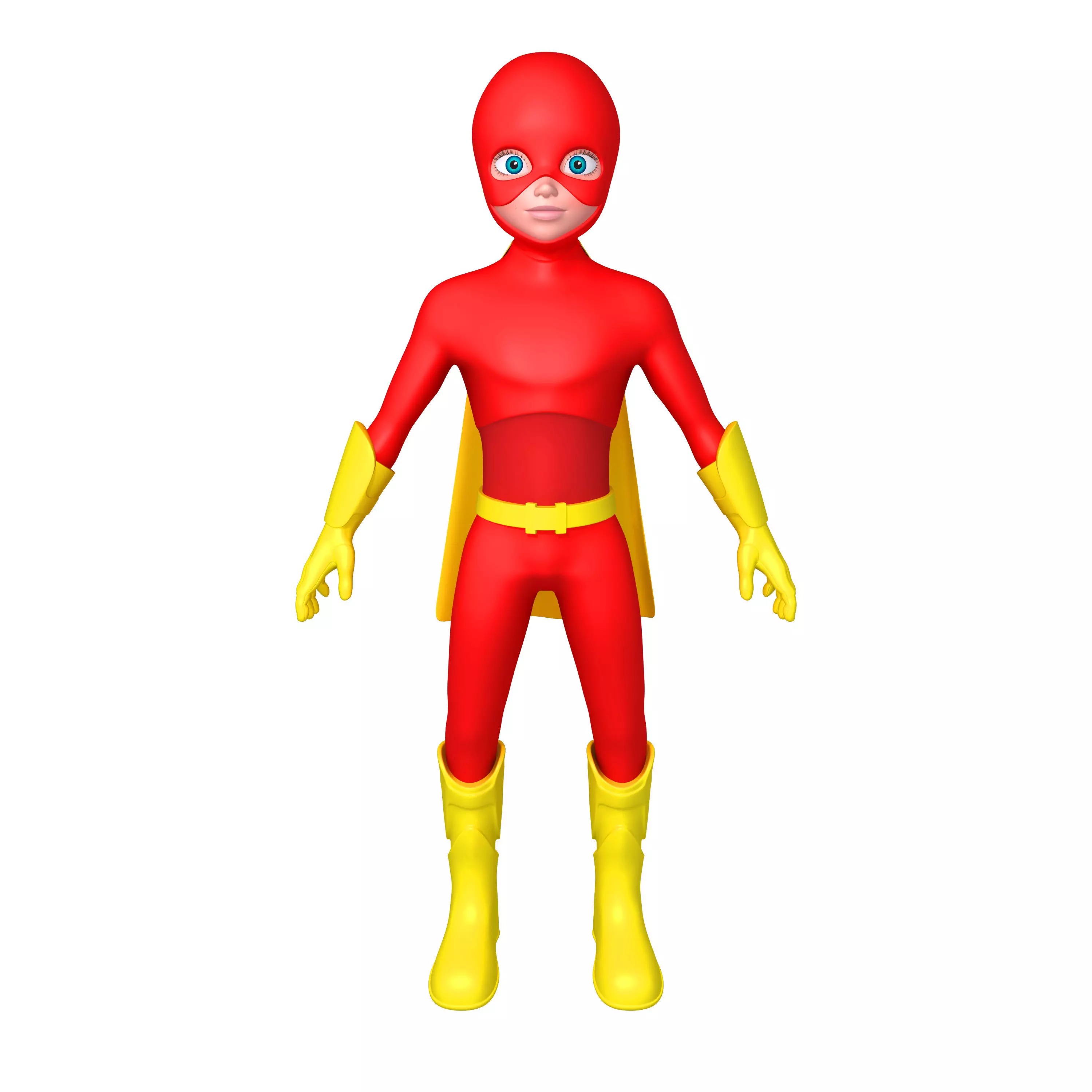 Superhero Cartoon 3D model_0