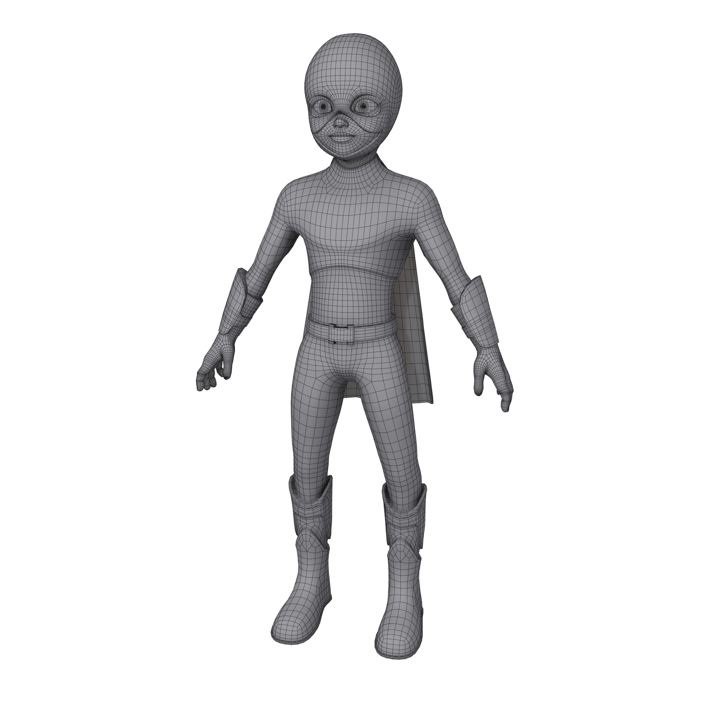 Superhero Cartoon 3D model_7