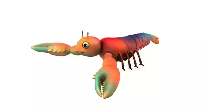 Lobster cartoon 3d model