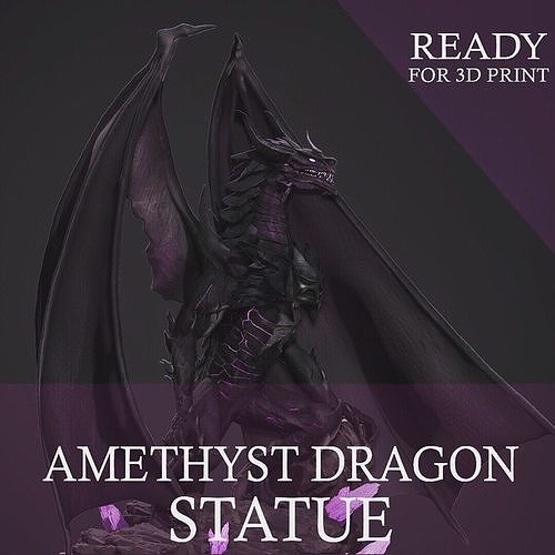 Amethyst Dragon for 3D Print  3D print model