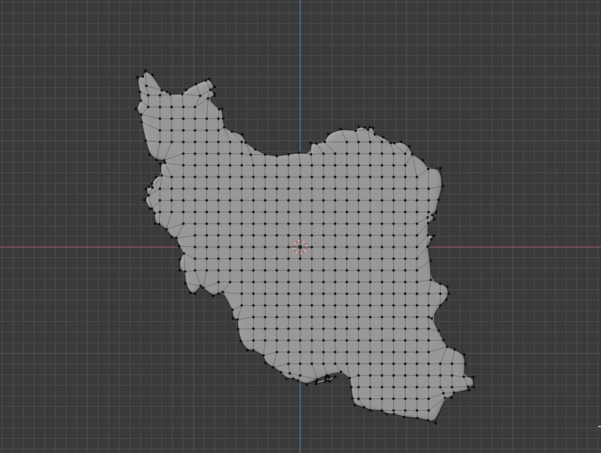 Map of Iran land border with flag 3D model_2