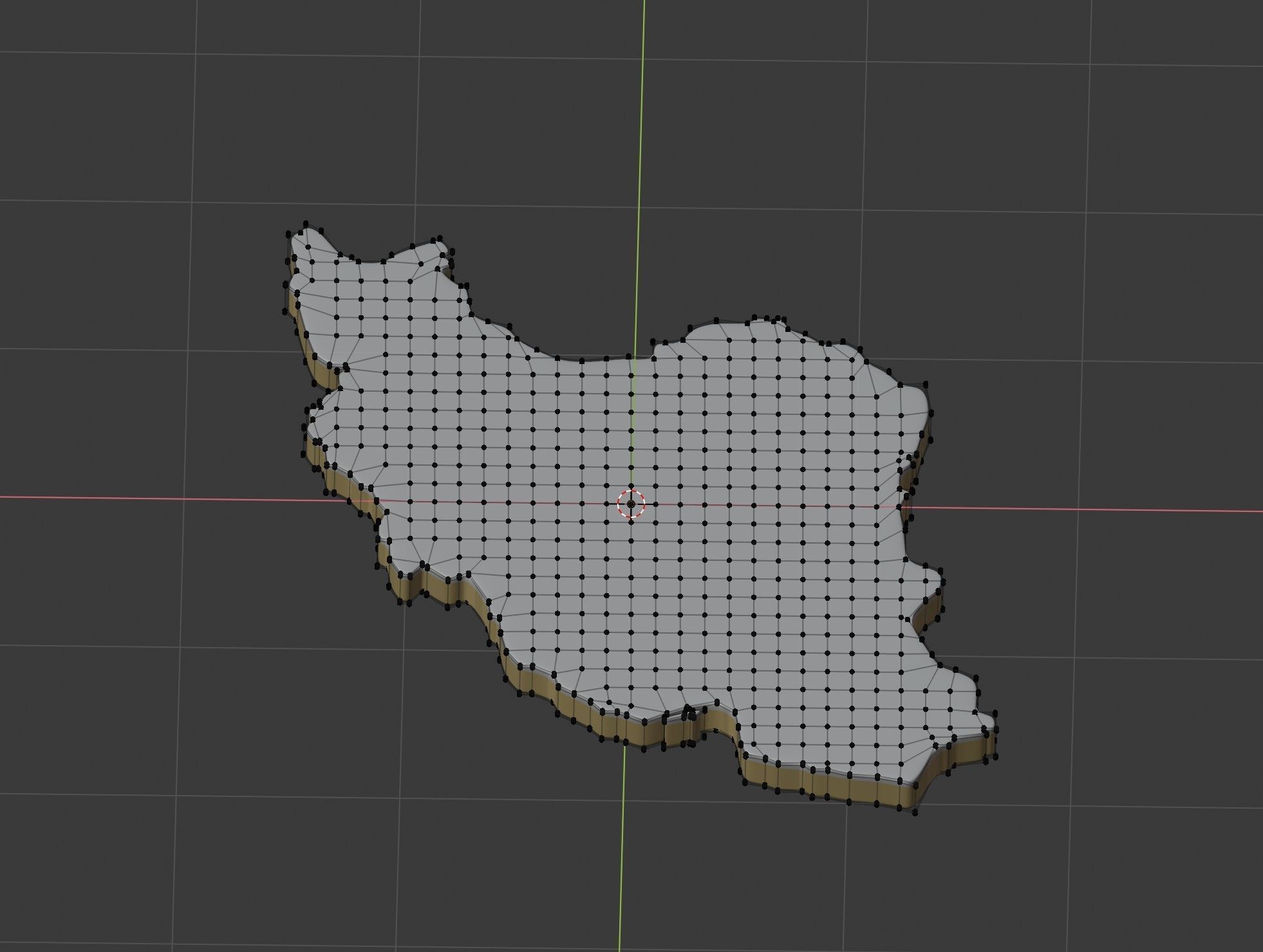 Map of Iran land border with flag 3D model_3