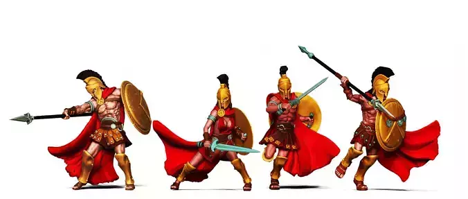Spartan Bundle V - 4 miniatures 35mm scale