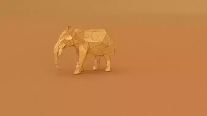elephant papercraft 3D print Low-poly 3D model