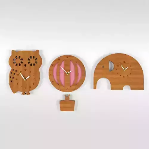 WOODEN CLOCKS 3D model