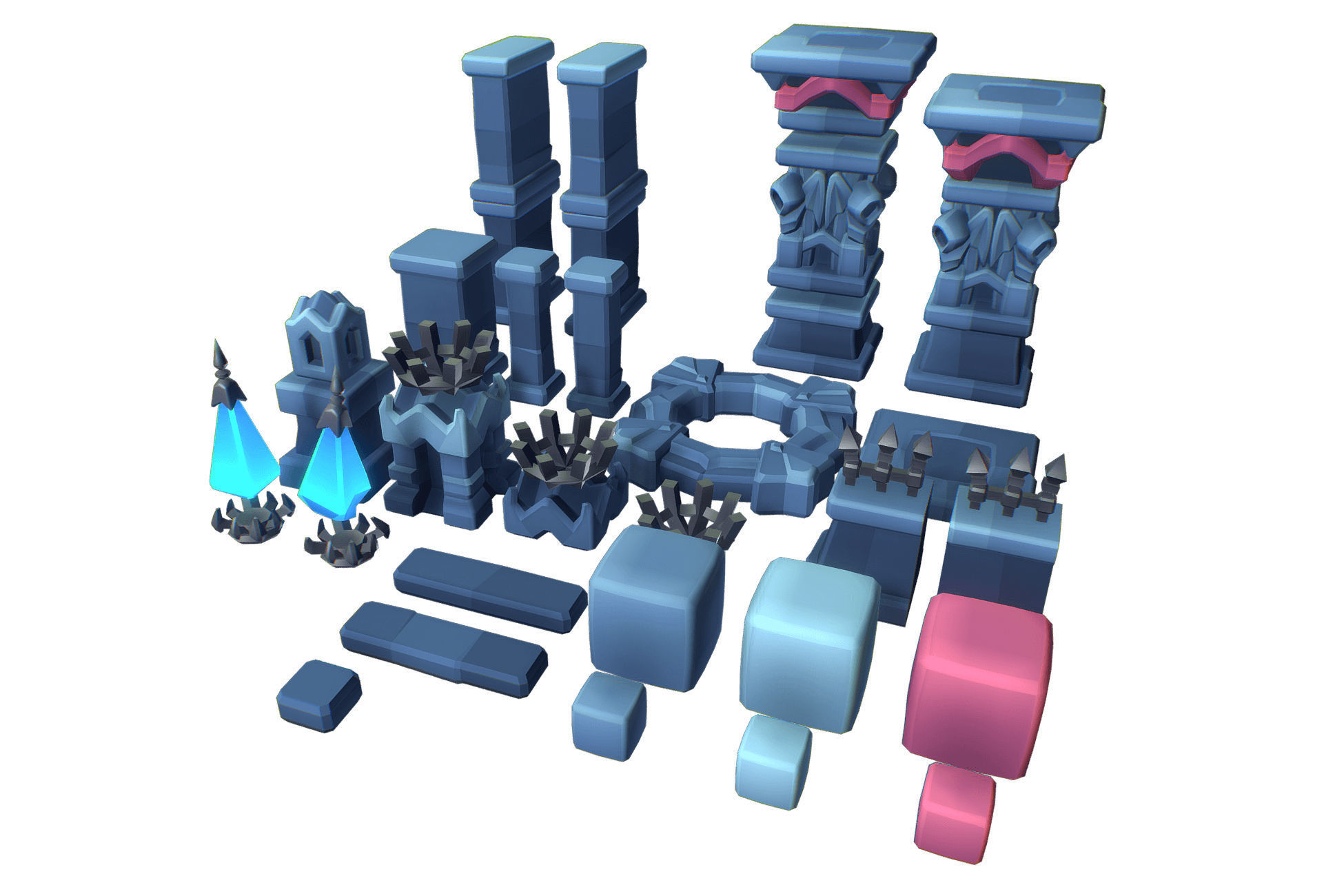 Demonic Dungeon Set - Proto Series Low-poly 3D model_8