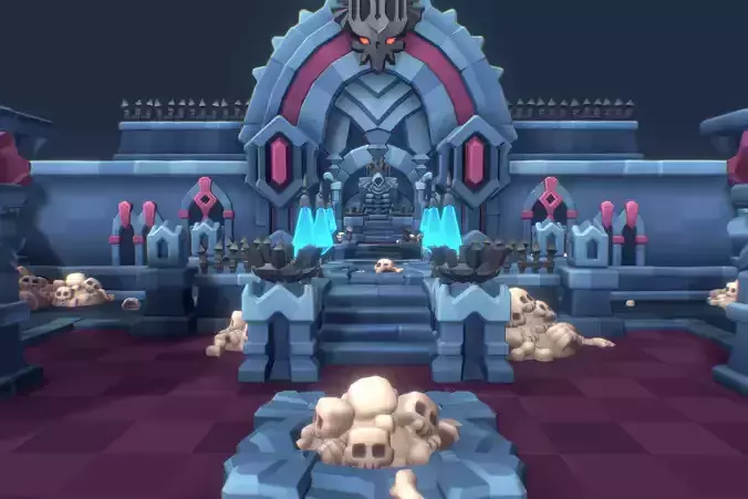 Demonic Dungeon Set - Proto Series Low-poly 3D model