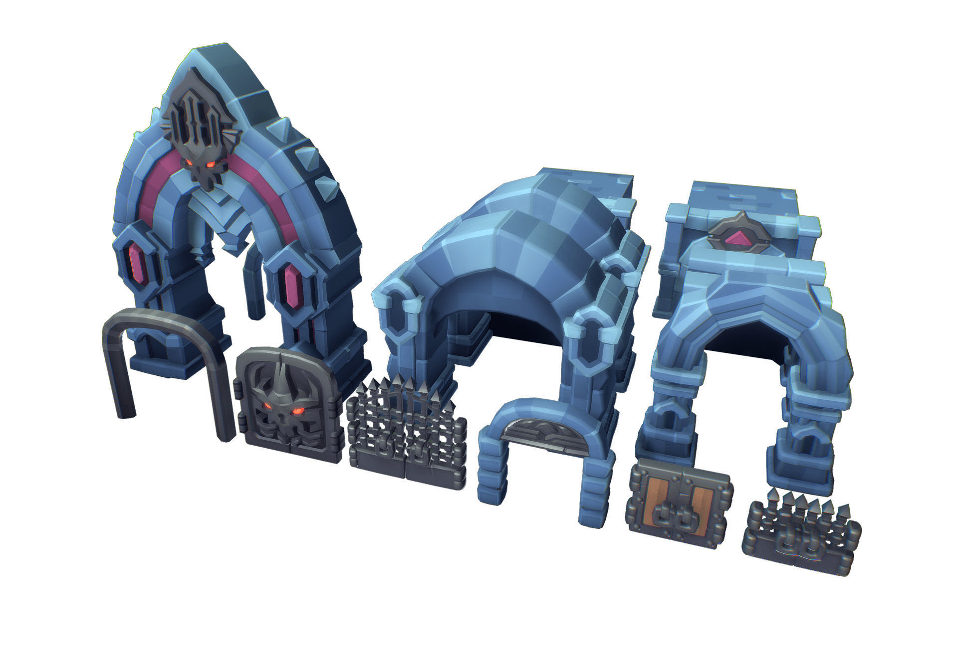 Demonic Dungeon Set - Proto Series Low-poly 3D model_6