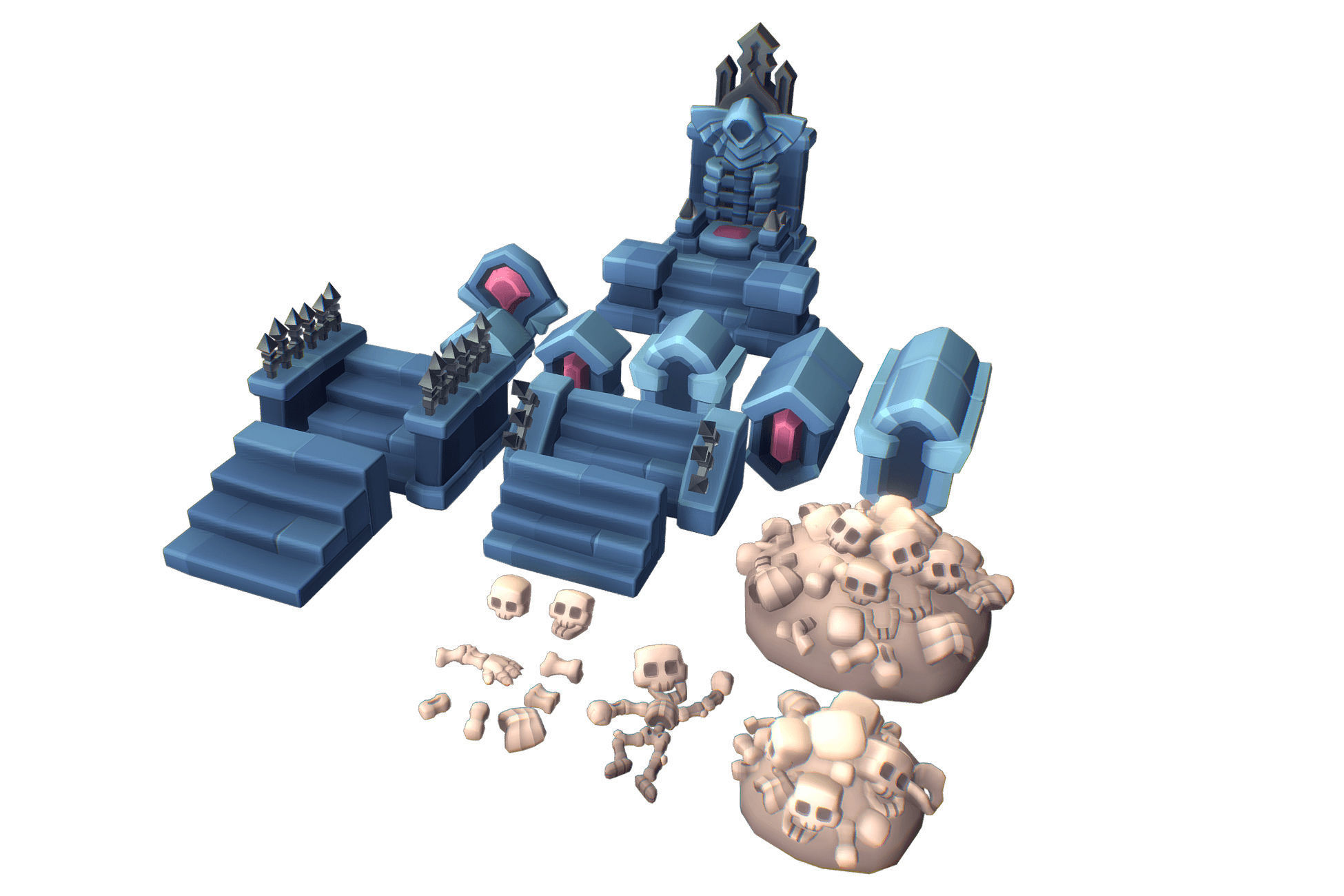 Demonic Dungeon Set - Proto Series Low-poly 3D model_7