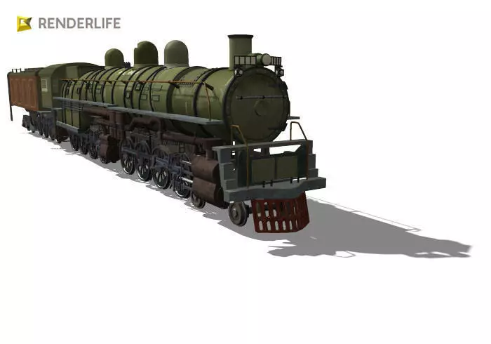 4-6-2 Steam Locomotive 3D model_0