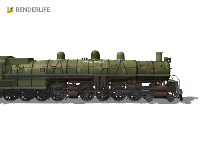 4-6-2 Steam Locomotive 3D model_2