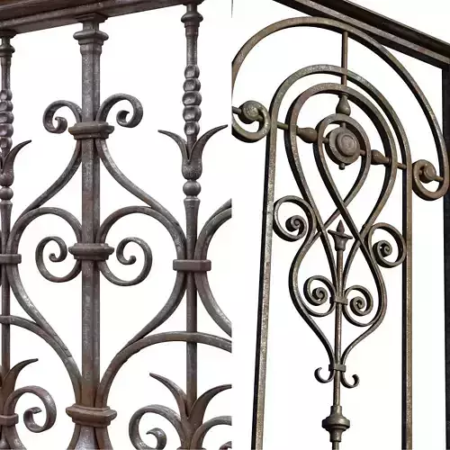 Forged Balcony Railings 3D Model Collection