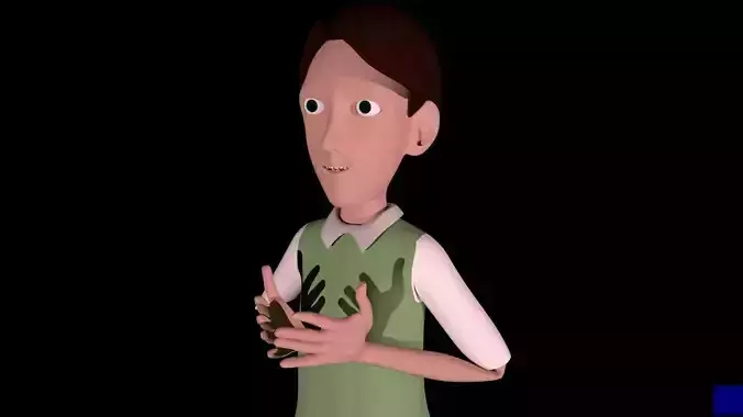 Cartoon Character Rigged 3d Model