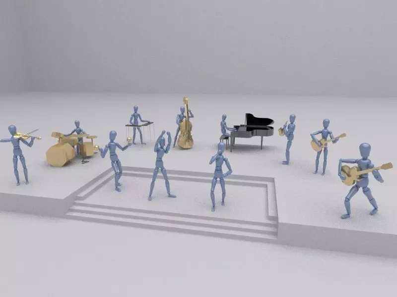 Toys music group Low-poly 3D model