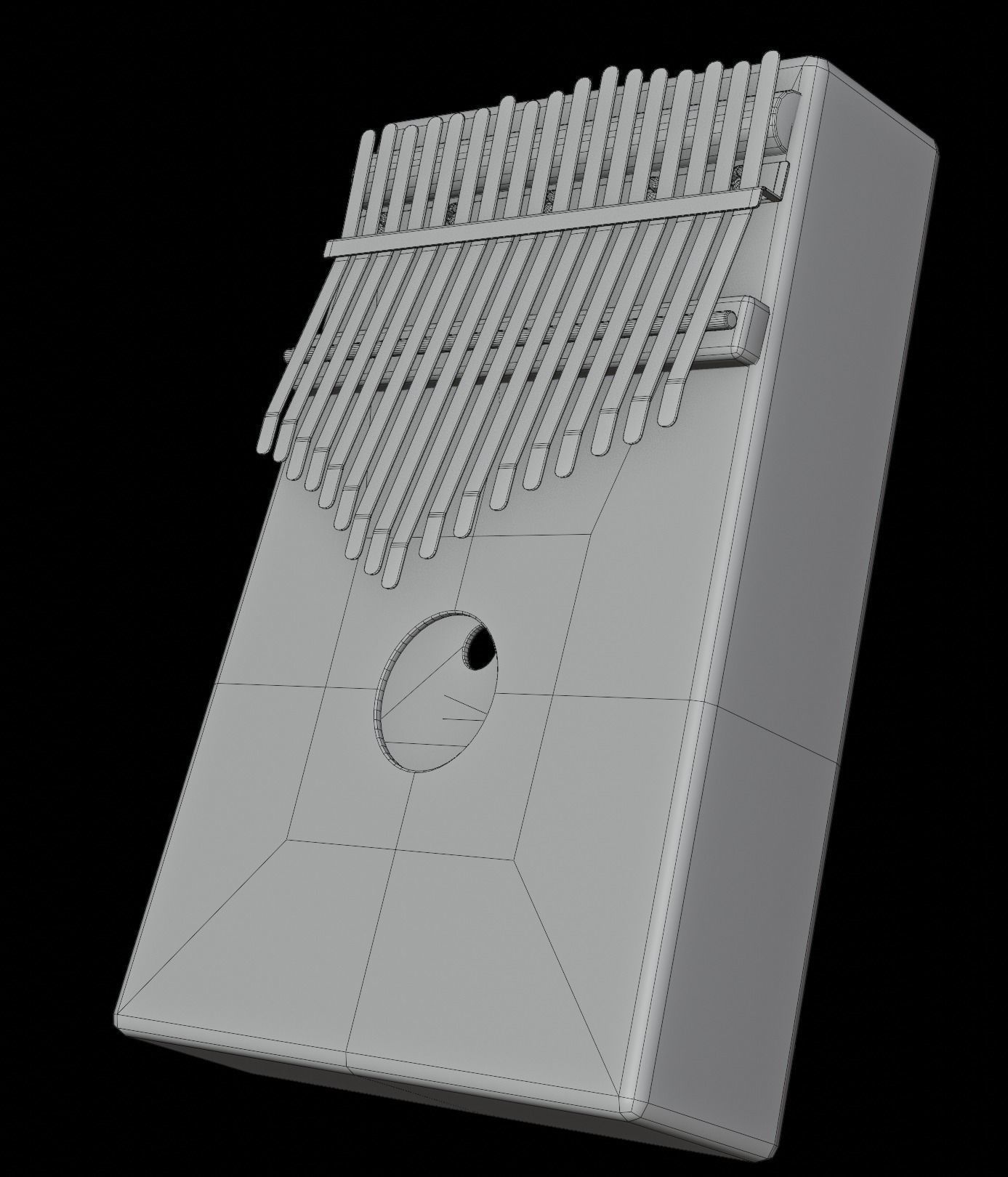 Low poly Kalimba two wooden kalimbas Low-poly 3D model_4