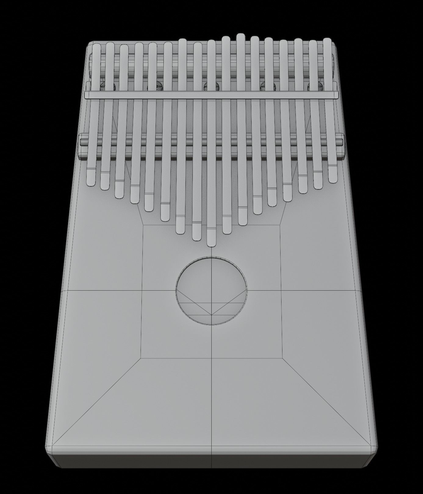 Low poly Kalimba two wooden kalimbas Low-poly 3D model_3