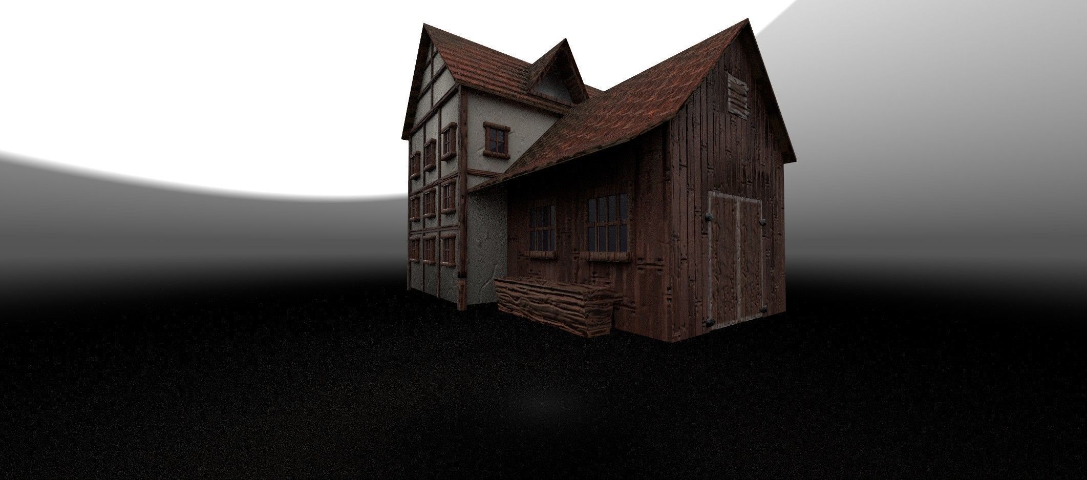 Stylised Water Mill  Low-poly 3D model_3