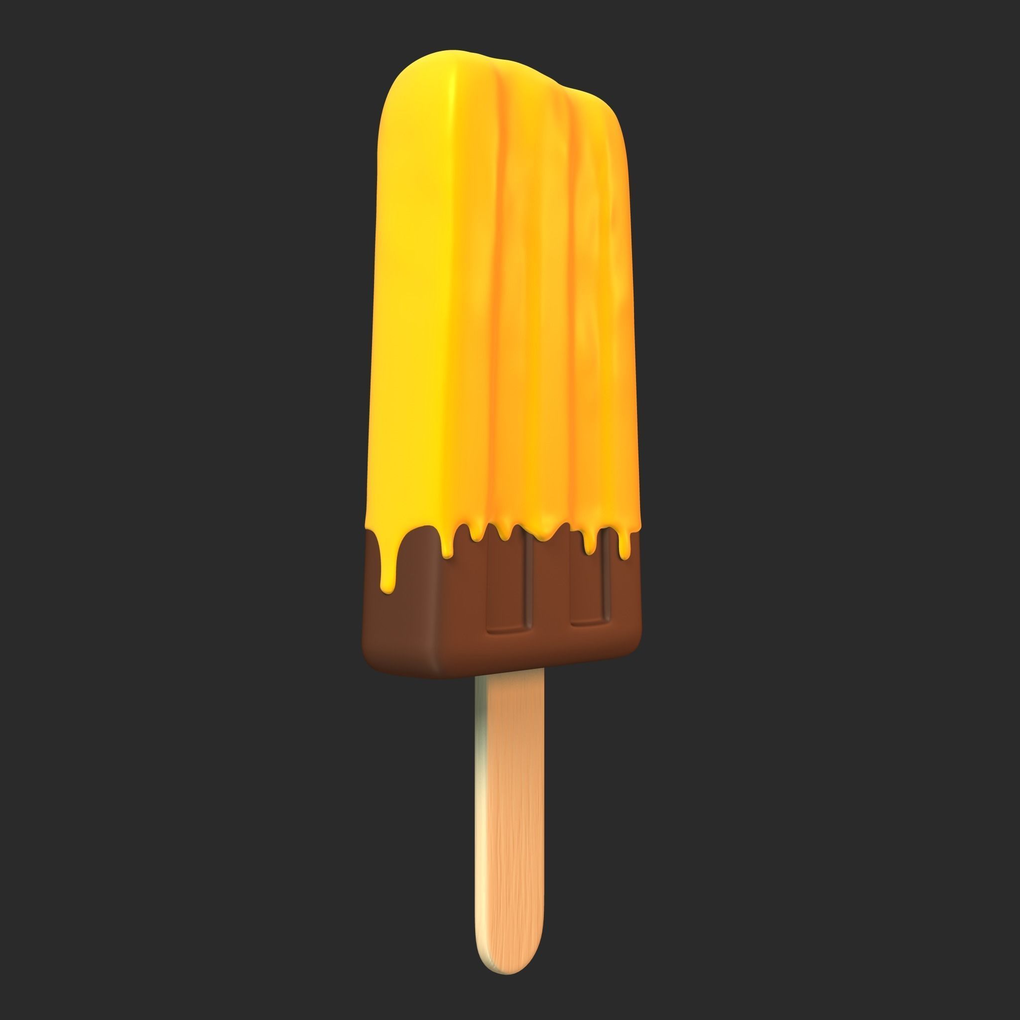 Ice Cream Bar Mango Low-poly 3D model_7